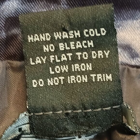 Vintage Y2K Moka Sport Pea Coat Women XL Gray Purple Satin Ruffle Whimsigoth - Picture 5 of 5